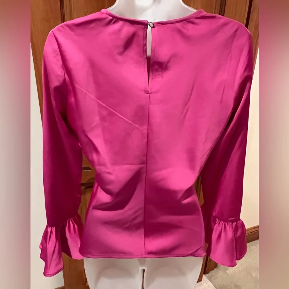 NEW JCrew Garden Blouse with Ruffled Sleeves  in Pink, Size Classic-XS - Picture 7 of 12